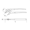 1047 300 - Slip joint pliers, push button alignment