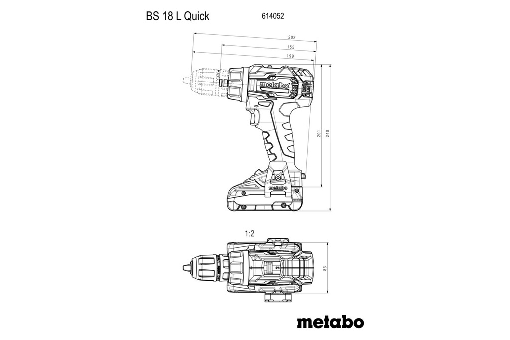 BS 18 L Quick Cordless Drill 18V 2X2Ah Li-Power
