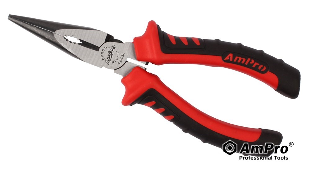 HIGH LEVERAGE LONG NOSE PLIERS 8"
