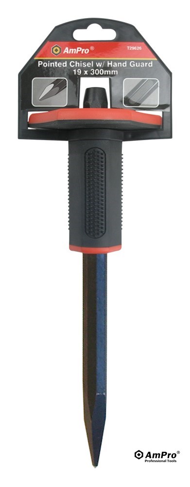 POINTED CHISEL W/HAND GUARD (19 x 300mm) 