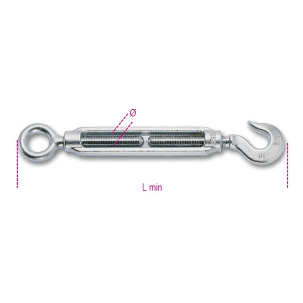 8006-Z M8-HOOK-EYE TURNBUCKLES 