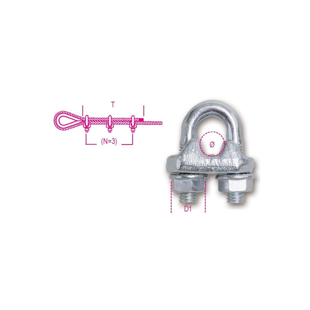 8516 16- WIRE ROPE CLIPS /20 