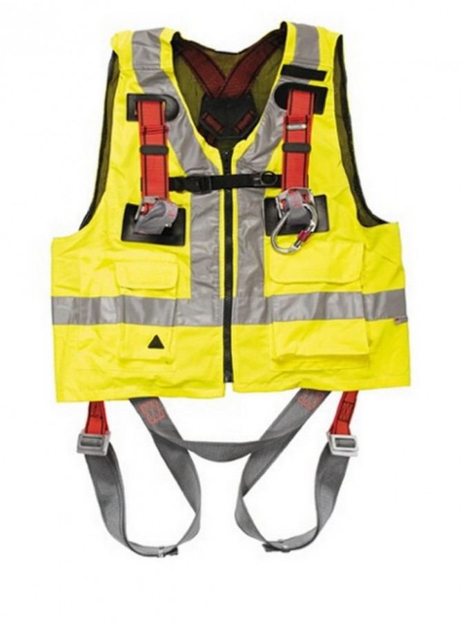 JANUS06L BODY HARNESS 2 ATTACHMENTS 1 KARABINER HI-VIS VEST 
