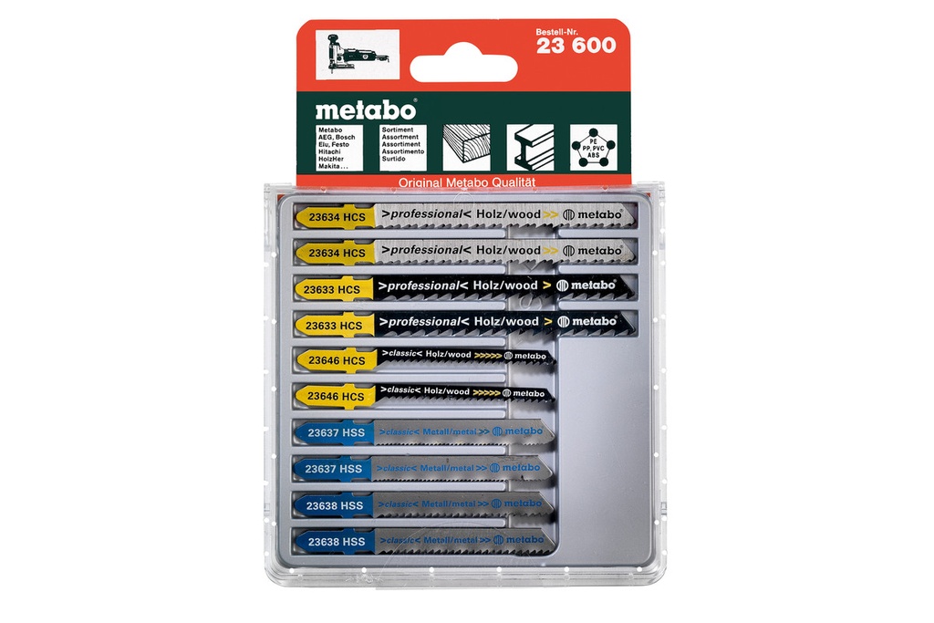 Jig saw blade assortment WOOD+METAL+PLASTIC, 10-PIECE 