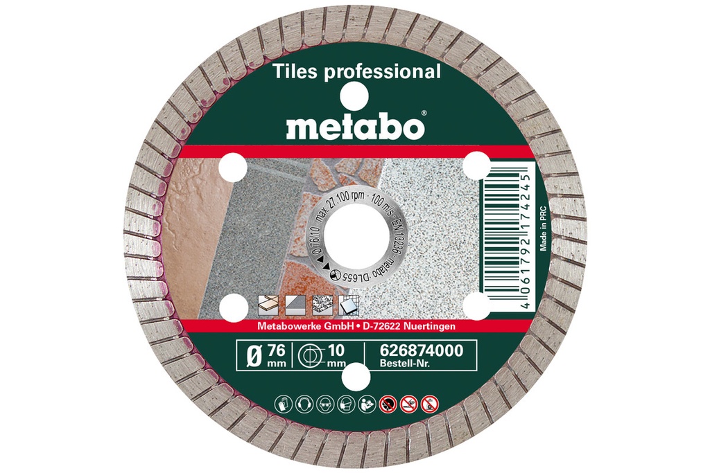 Tiles Diamond Cutting Disc 76 x 10 mm (Professional) Closed , TP