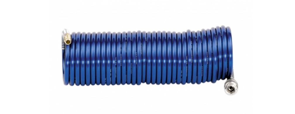Self-Storing COIL AIR HOSE 8 X 1 / 7,5 MM.KUPPLUNG U. NIPPEL