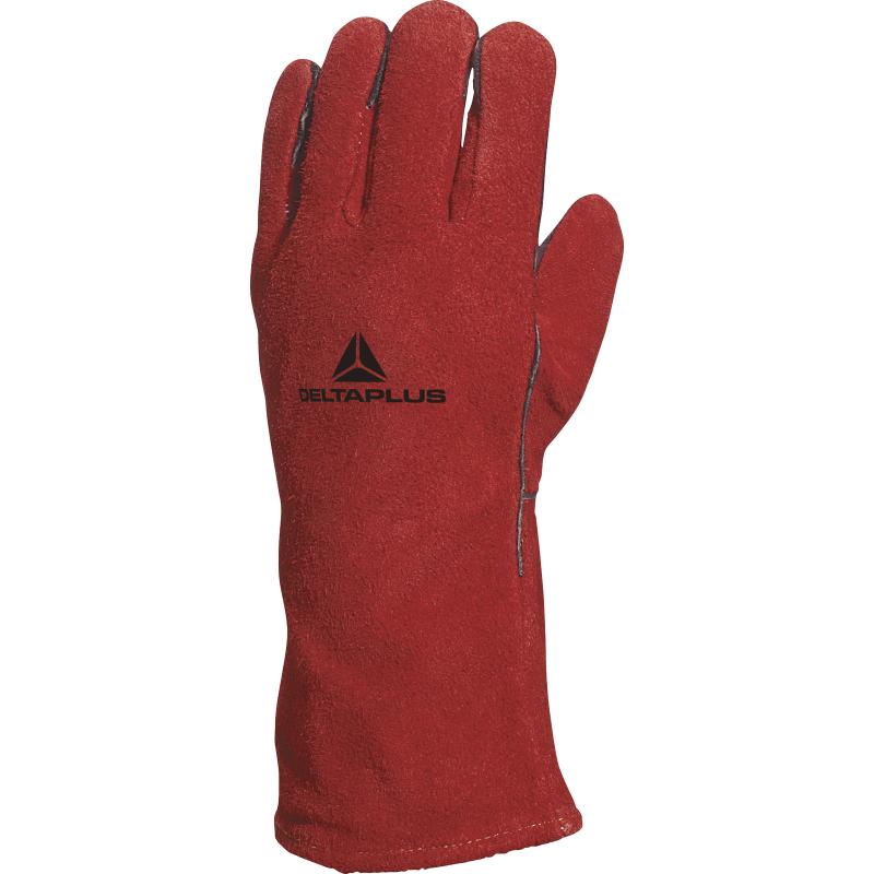 CA515R Welder leather Glove w lining 35cm Red 