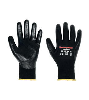 POLYTRIL Black Knitted Nitrile Gloves, size 9 