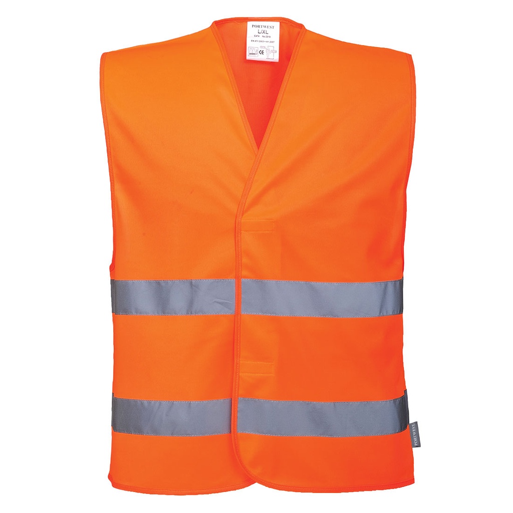 C474 Orange Hi-Vis 2 Band Vest