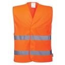 C474 Orange Hi-Vis 2 Band Vest