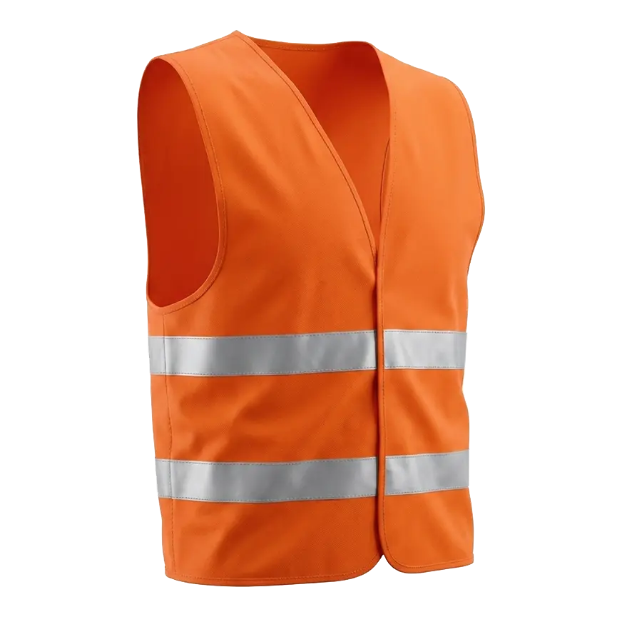 H003O - Orange Color High Visibilty Vests