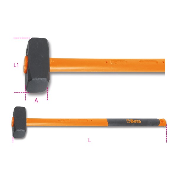 1381T 5kg-SLEDGE HAMMERS FIBRE SHAFTS