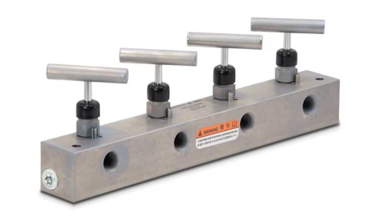 Hydraulic Manifold, 1 inlet, 4 outlet ports