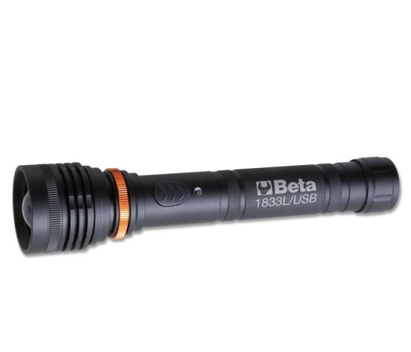 1833L/USB Black Security LED Torch 1,200 lumens