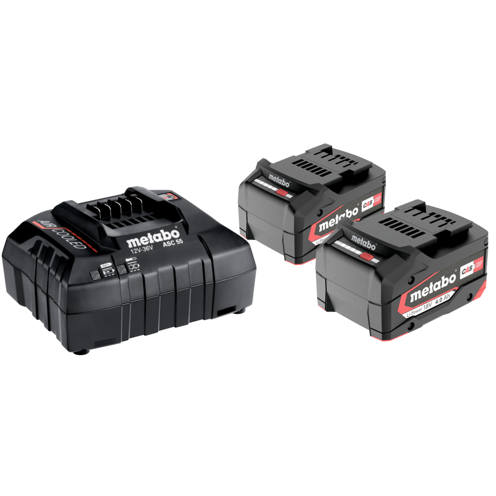 2X4.0Ah Battery Pack + ASC 55 Charger Set - 18V Li-Power