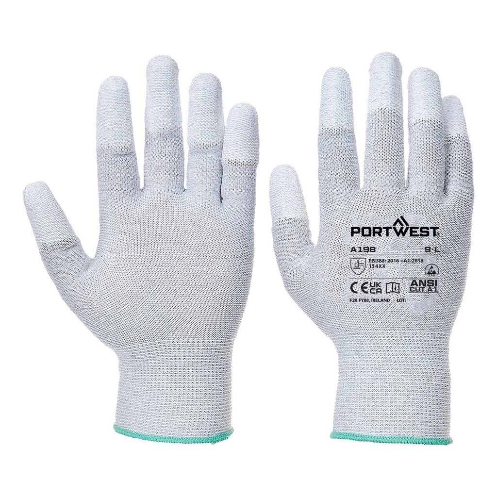 A198 - ESD 13 PU Fingertip A1 Cut Glove