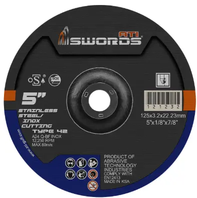 Inox Grinding Disc 125x6.4x22mm 5"