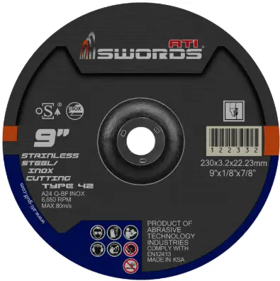 Inox Grinding Disc 230x6.4x22mm 9"