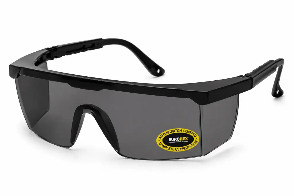 E406 Smoke Safety Glasses, Anti-Scratch, UV Protection Integrated Side Shields