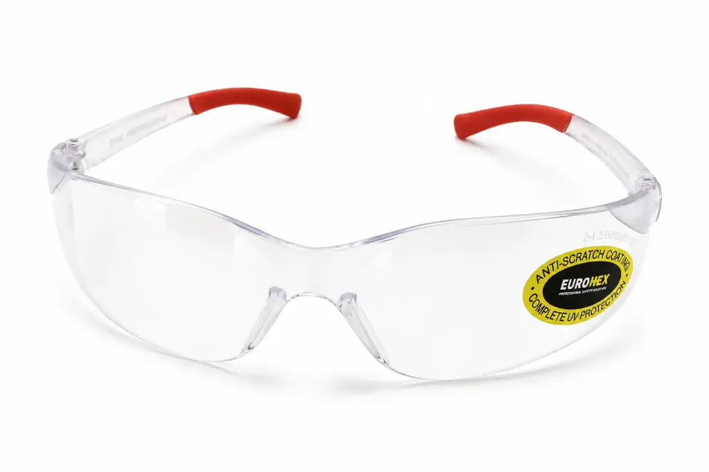 E081 Clear Safety Glasses, Anti-Scratch, UV Protection Frameless