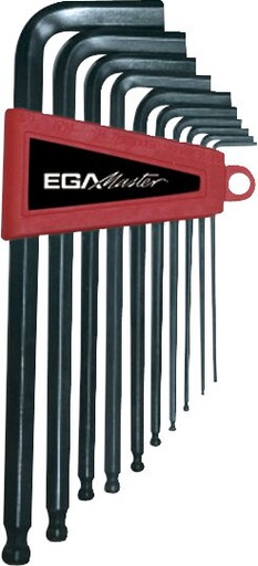 [EG61496] Set 10Pc Ball Head/Offset Hex Long Allen Key Set (1.5-10)Mm