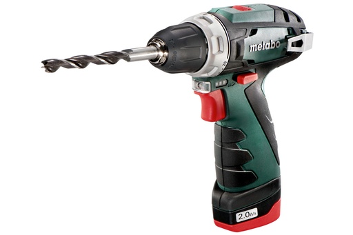 [ME600079500] دريل ميتابو شحن 12 فولت 10 ملم مع بطارية 18 فولت 2 أمبير وشاحن - ( Metabo PowerMaxx BS Basic)