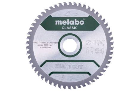 [ME628282000] Circular Saw Blade MultiCut 190x30 54 FZ/TZ 5°