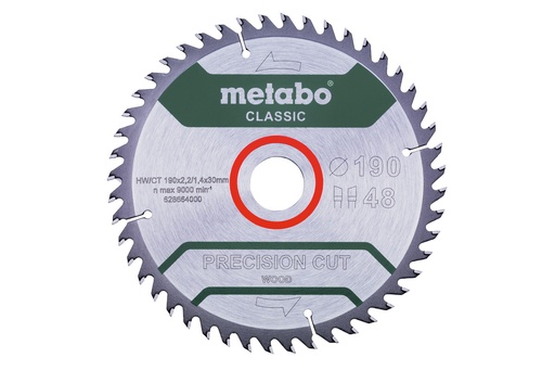 [ME628664000] Circular Saw Blade PrecisionCutClassic 190x30 48WZ 15° /B