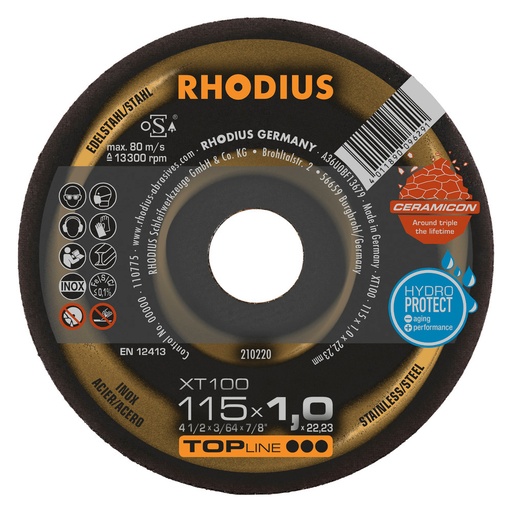 [RH210223] Inox Cutting Disc (125x1.5x22.23mm) Flat T41 - TOP