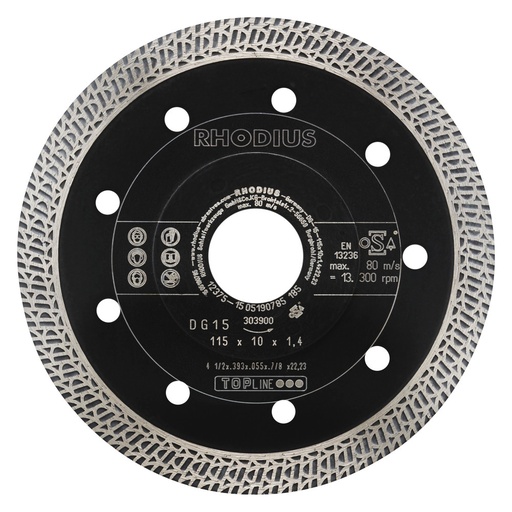 [RH303870] Tiles Diamond Cutting Disc 125 x 22.23 mm (Top-Line) Closed ,Turbo, DG15