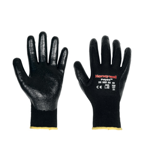 [HW223223309] POLYTRIL Black Knitted Nitrile Gloves, size 9 