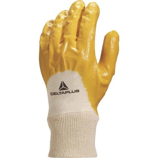NI015 Nitrile Cotton Glove vent back White-Yellow
