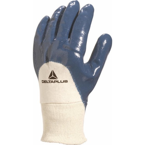 NI150 Nitrile cotton Glove vent back White-Blue