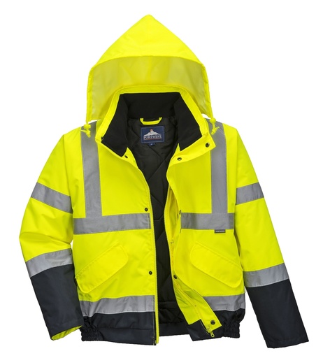 S266 Hi-Vis Yellow/Navy Short Winter Jacket