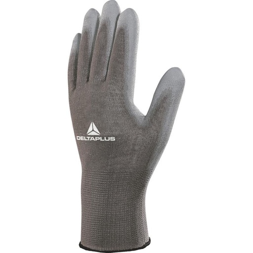 VE702PG Polyester Knitt Gloves PU Palm Grey