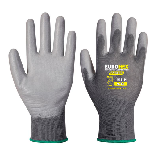 EUROHEX PN8003 Polyster Gloves Black PU  3121X