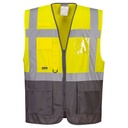 C476 Warsaw Hi-Vis Contrast Yellow\Grey Executive Vest