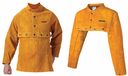 H-921-CS Welding Jacket Open Back Yellow Cow Split Leather