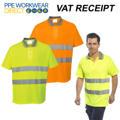 S171 Yellow Hi-Vis Cotton Polo Shirt