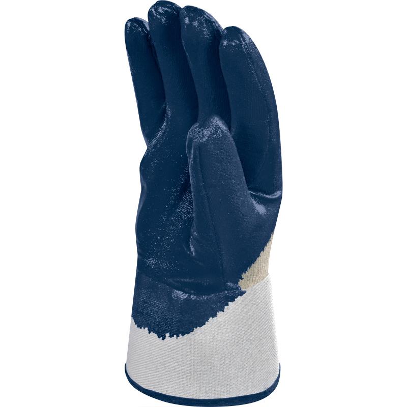 NI170 Nitrile cotton Glove canvas cuff White-Blue * 