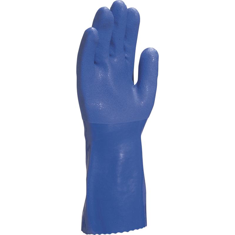 VE780 PVC/Cotton Blue Glove 30 cm