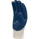 NI150 Nitrile cotton Glove vent back White-Blue * 