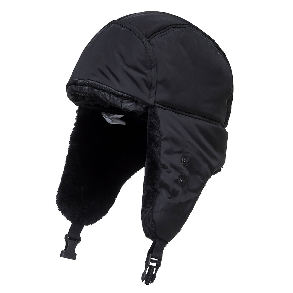 HA13 Black Cold Store Trapper Cap 