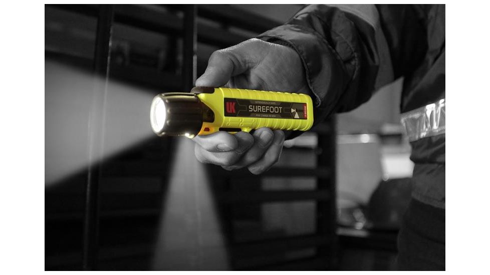 UWK SUREFOOT eLED INTRINSICALLY SAFE DUAL BEAM 4AA Batt FLASHLIGHT