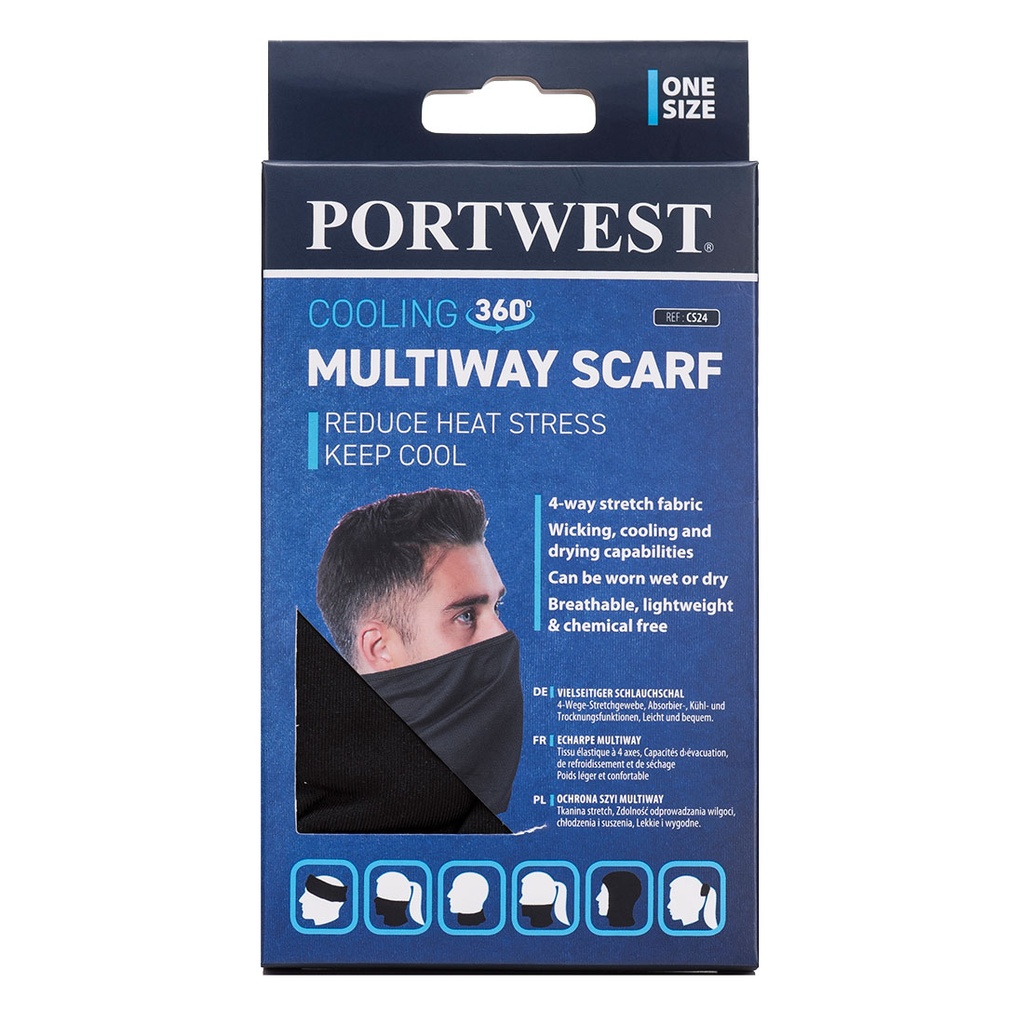 CS24 - Cooling Multiway Black Scarf
