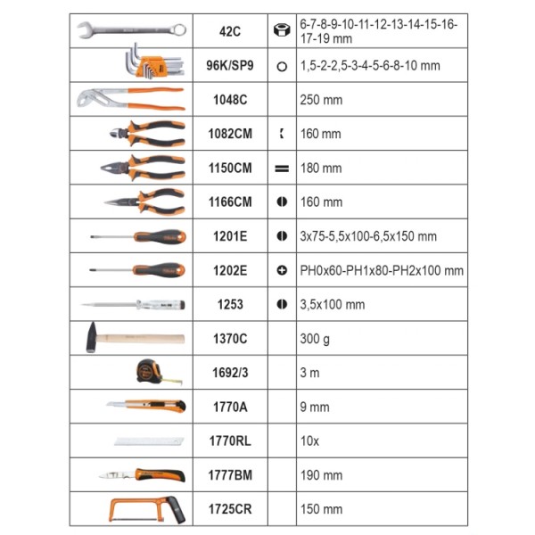 2054E-100-EASY CASE WITH 100 TOOLS