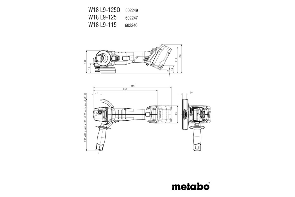 W 18 L 9-125 Quick *Cordless angle gr