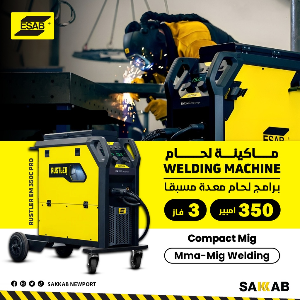 Rustler EM 350C PRO SYN MIG Welding Machine 350A-3Ph