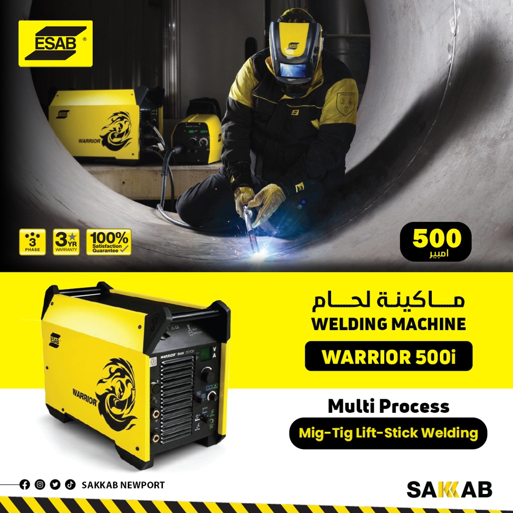Warrior 500i ESAB MultiProcess / Mig Welding Machine 3PH-500A