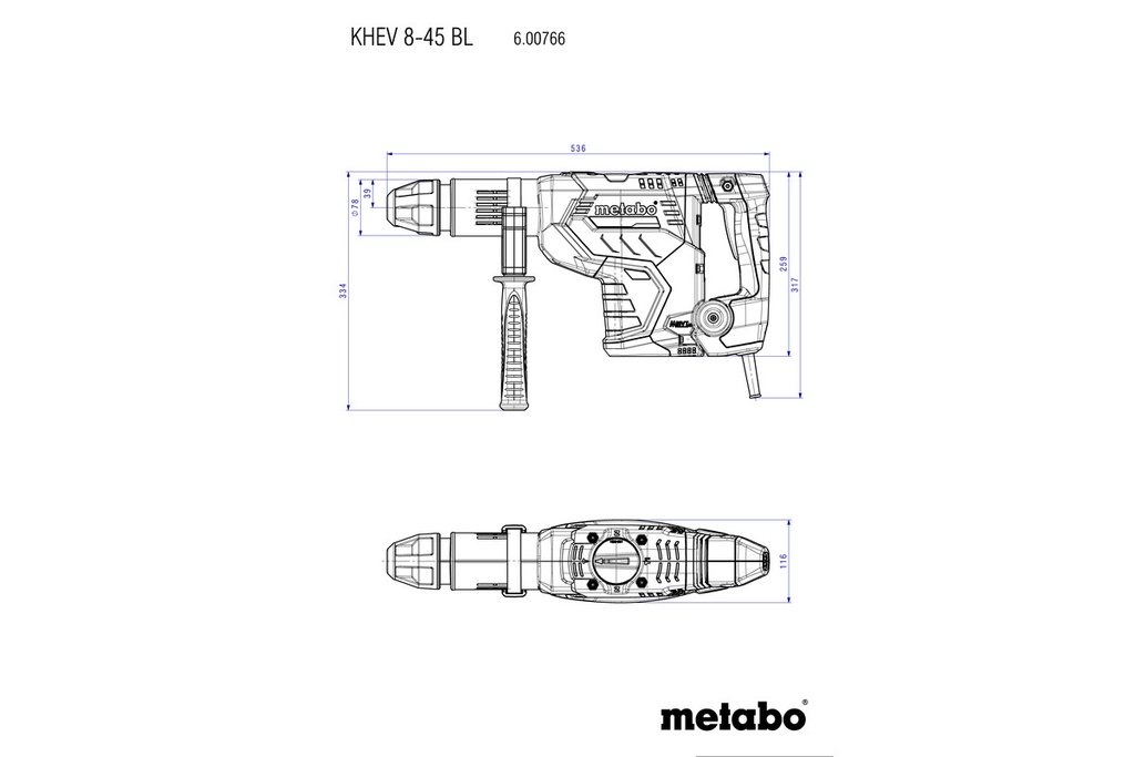 KHEV 8-45 BL Combination Hammer 12.2 J / 1500 w / 10.1 kg 